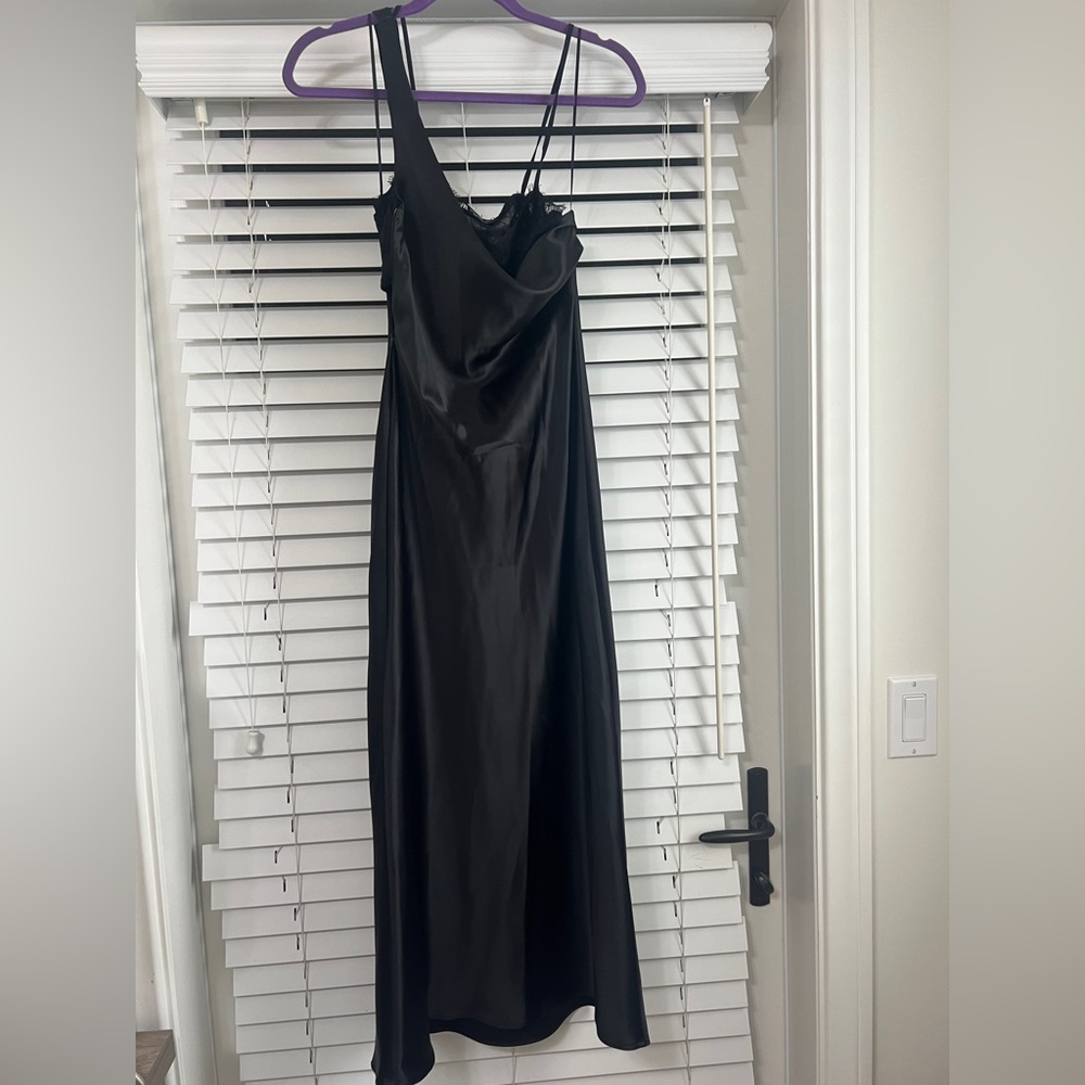NWOT Zara mixed lace bralette Black Satin Dress XS